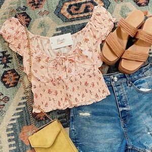 BLUSH Babydoll Cropped Top NWT